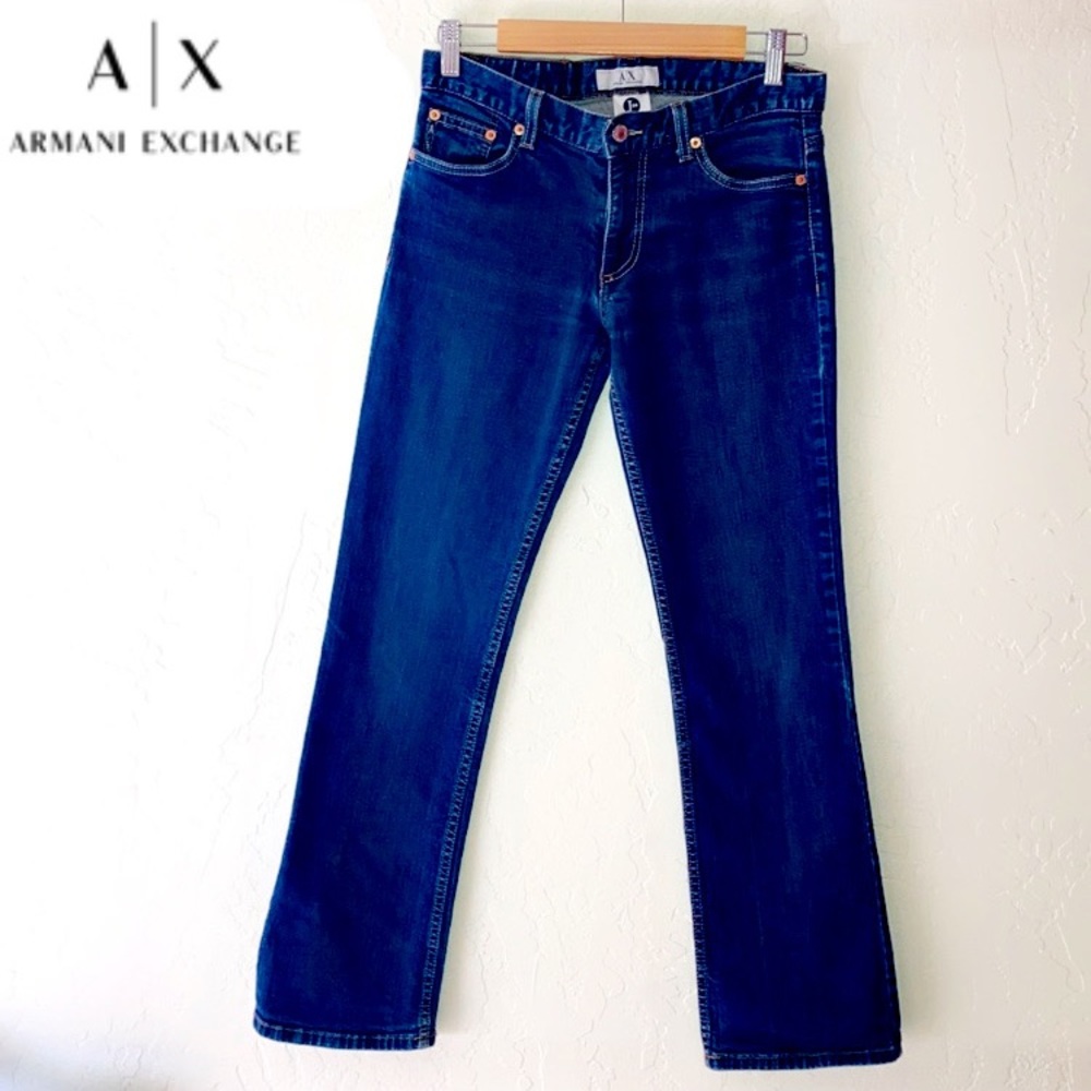 Armani Exchange Low Rise Bootcut Short Blue